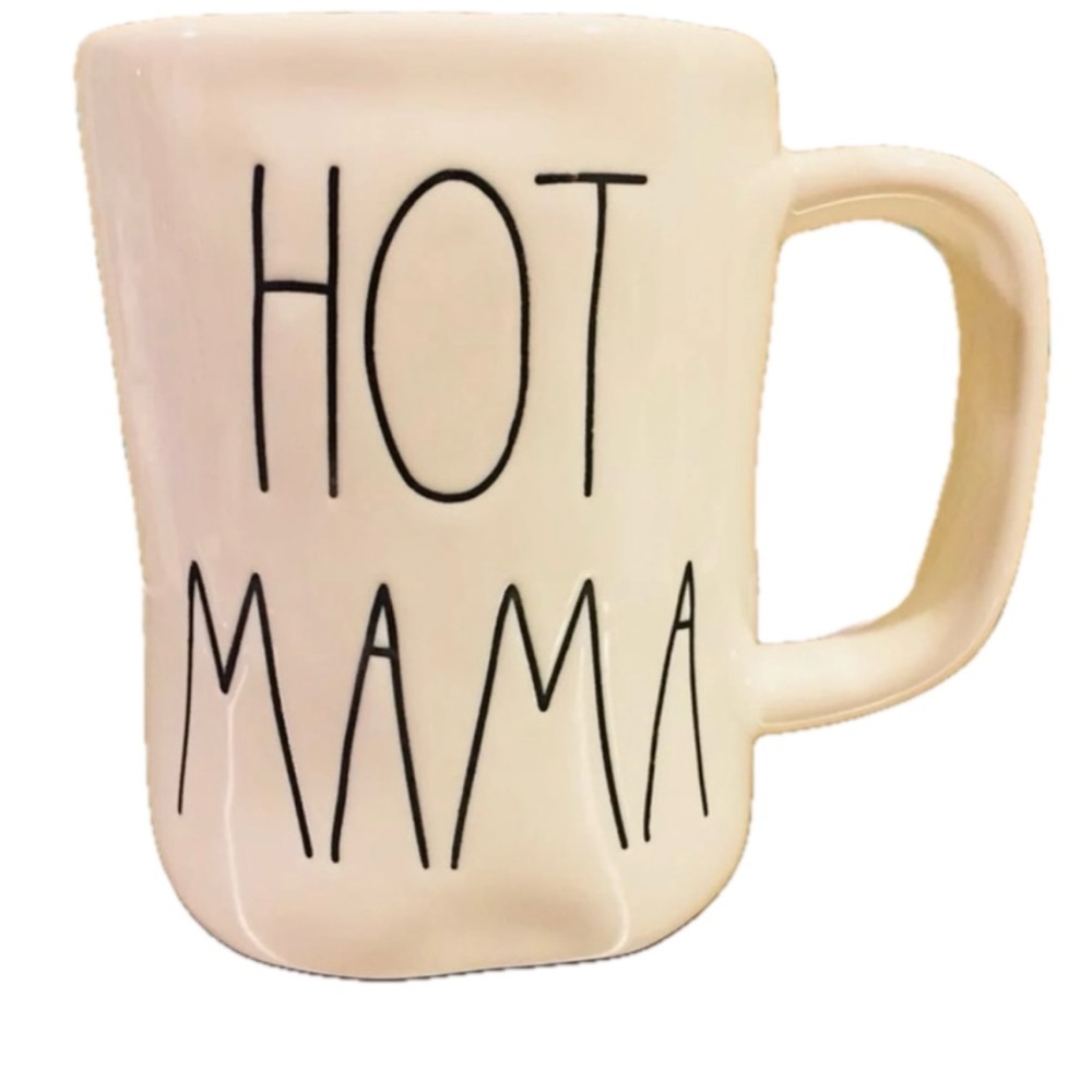 Rae Dunn Hot Mama Mug NWT Coffee Tea black white